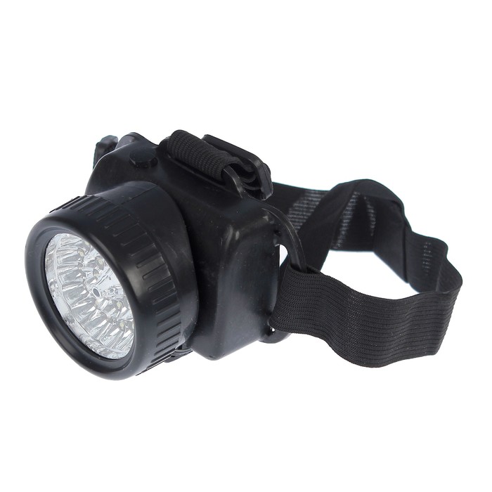 Фонарик налобный, серия Чёрные, с лентой, 24 диода
