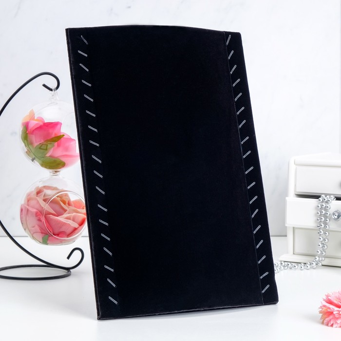 Подставка под цепочки, браслеты, 24,5*2*35, 18 крючков, цвет чёрный