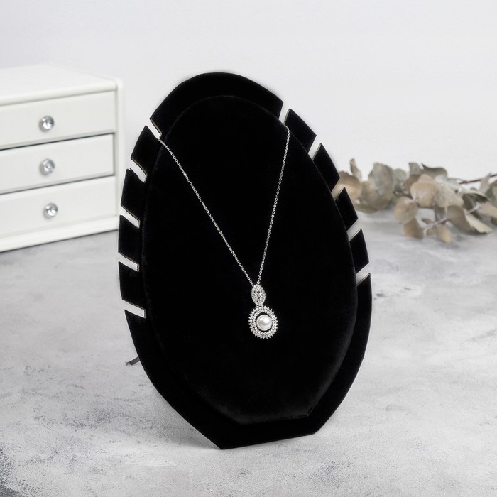 Подставка под кулоны, цепи "Овал", 20*1,5*28, цвет чёрный