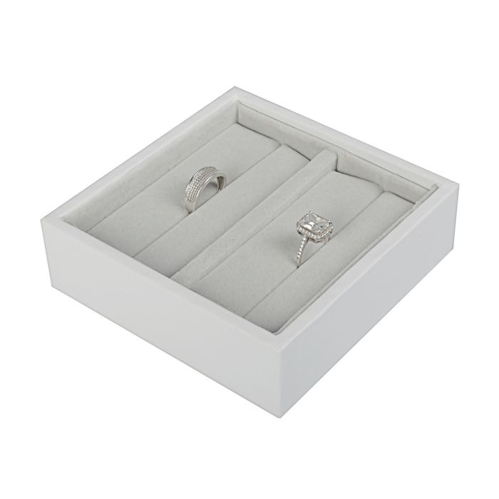 Подставка под кольца, 2 секции, 12*12*3, цвет белый, серый