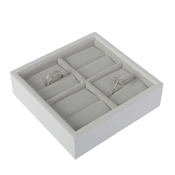 Подставка под кольца, 4 секции, 12*12*3, цвет белый, серый