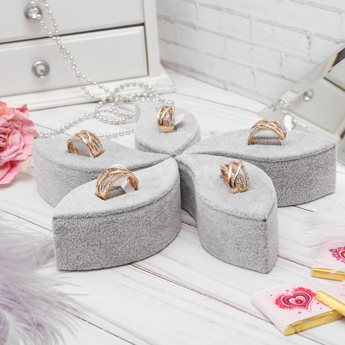 Набор подставок под кольца "5 Лепестков", 4,5*10, цвет серый