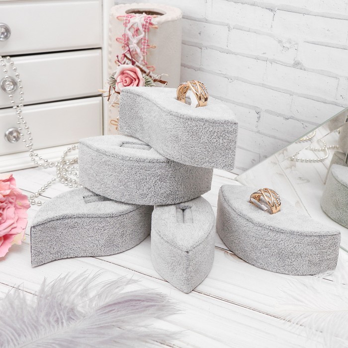 Набор подставок под кольца "5 Лепестков", 4,5*10, цвет серый