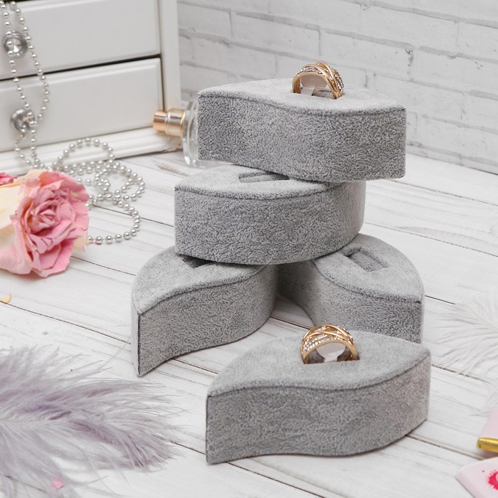 Набор подставок под кольца "5 Лепестков", 4,5*10, цвет серый