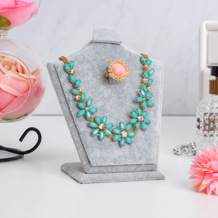 Подставка под серьги, кулон, кольцо, 10*7,5*12, цвет серый