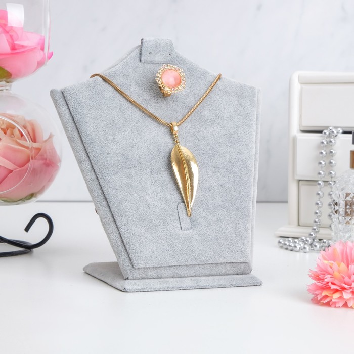 Подставка под серьги, кулон, цепь, кольцо, 16,5*11*19,2, цвет серый