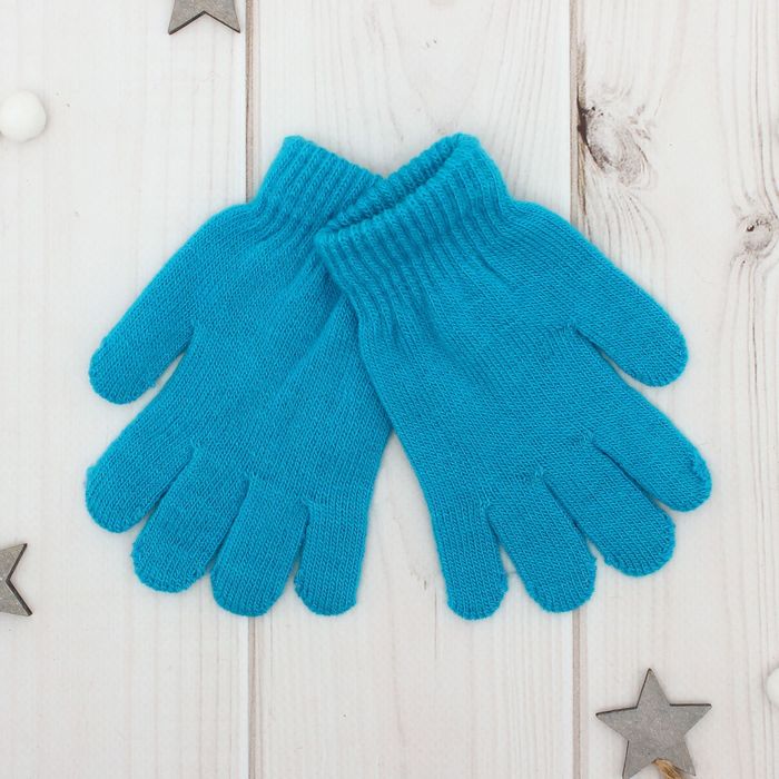 Перчатки Collorista "Радуга", размер 14 (р-р произв. 14*7 см), цвет голубой