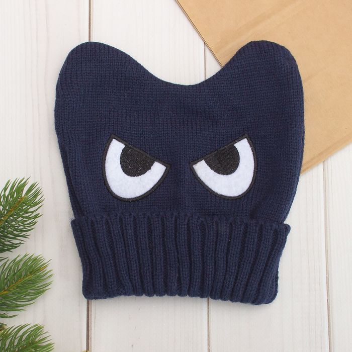 Шапка для мальчика "Angry", размер 48-50, цвет тёмно-синий