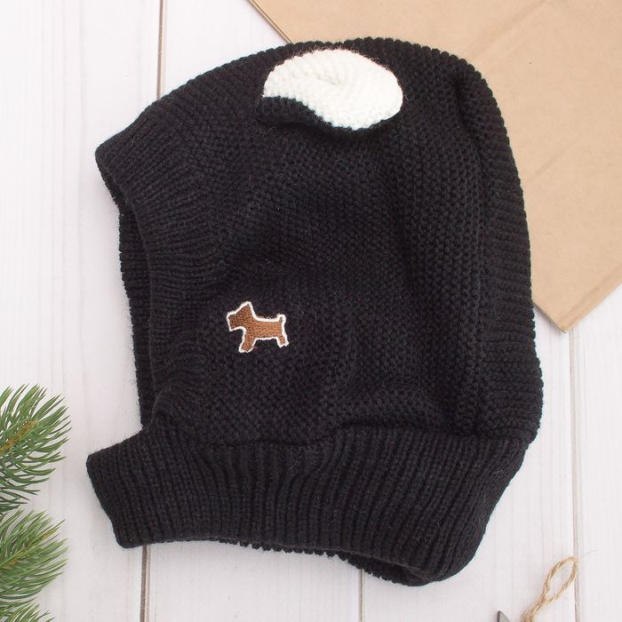 Шапка-шлем детская, размер 48, цвет чёрный