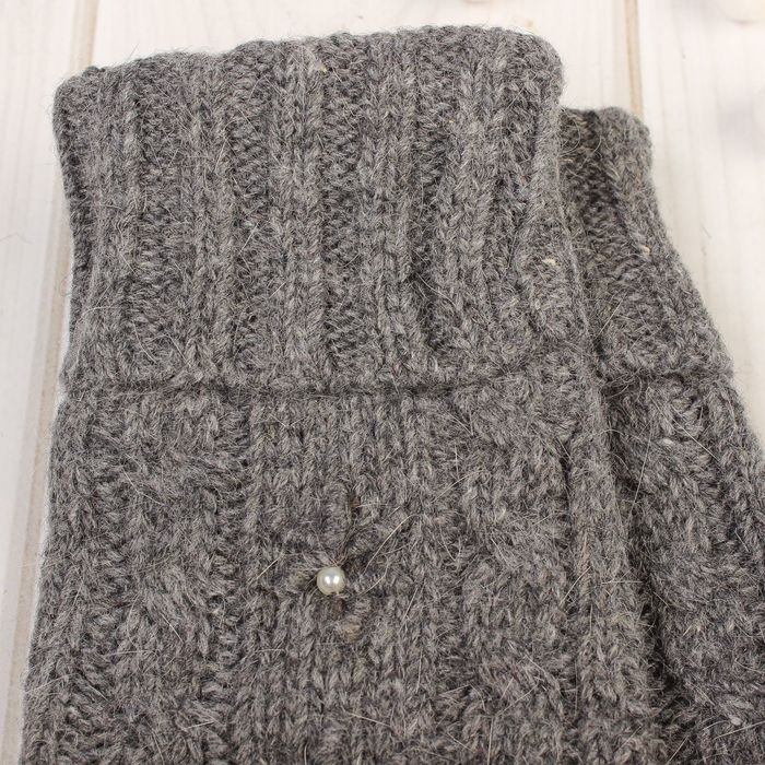 Варежки женские "Далия", размер 18 (р-р произв. 9), цвет серый