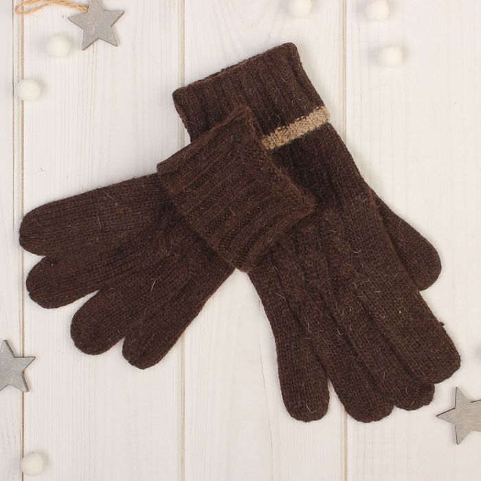 Перчатки женские "Далия", размер 16 (р-р произв. 8), цвет коричневый