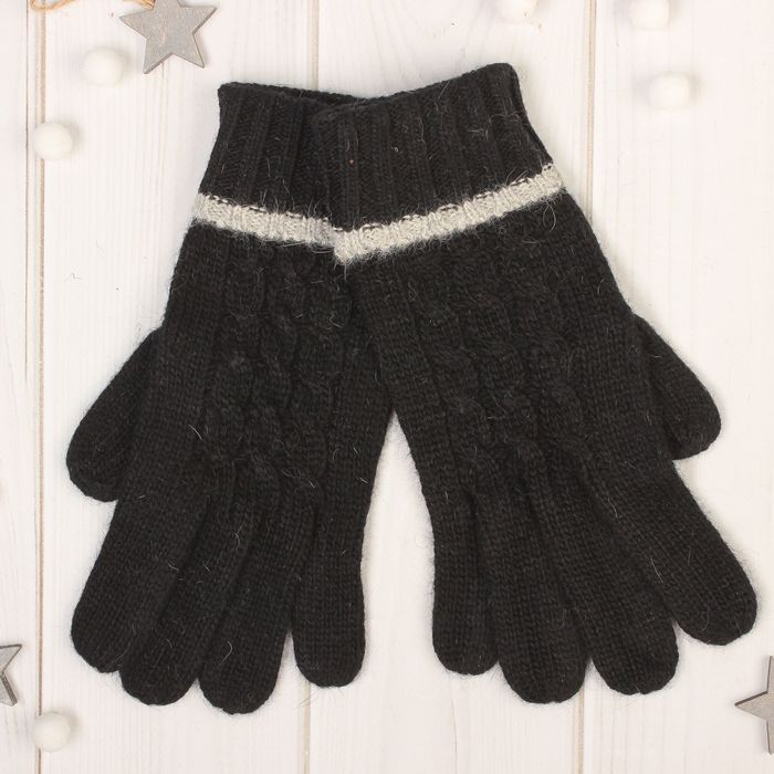 Перчатки женские "Далия", размер 16 (р-р произв. 8), цвет чёрный