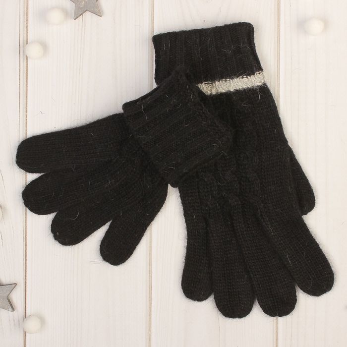 Перчатки женские "Далия", размер 16 (р-р произв. 8), цвет чёрный