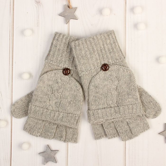 Митенки женские "Далия", размер 16 (р-р произв. 8), цвет серый