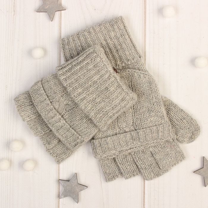 Митенки женские "Далия", размер 16 (р-р произв. 8), цвет серый