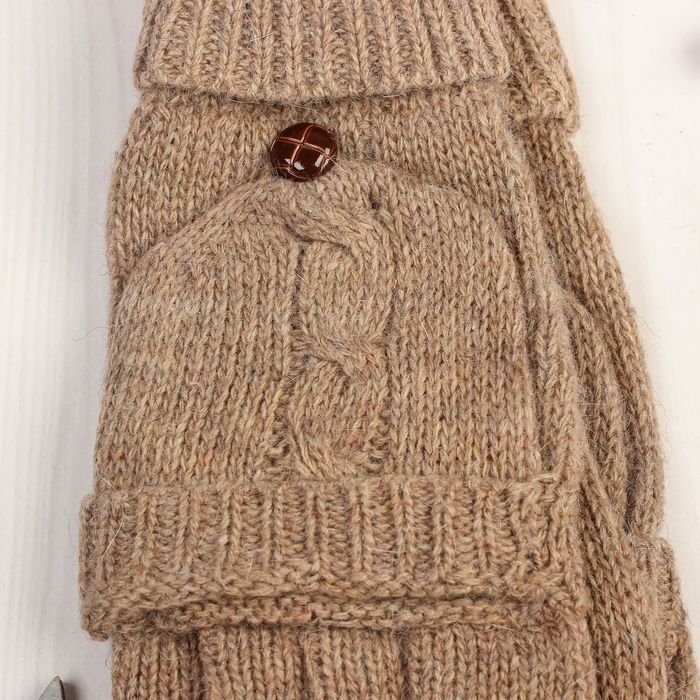 Митенки женские "Далия", размер 16 (р-р произв. 8), цвет бежевый