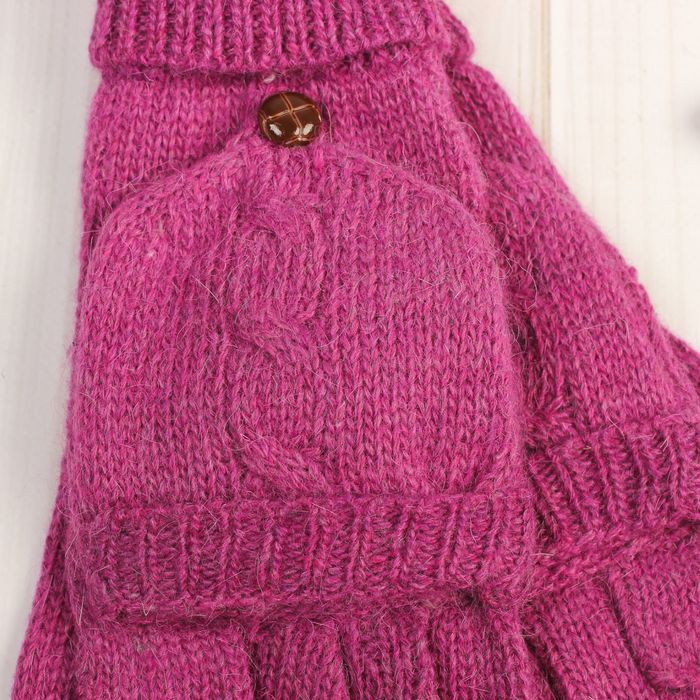 Митенки женские "Далия", размер 16 (р-р произв. 8), цвет фиолетовый