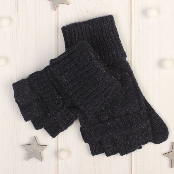 Митенки женские "Далия", размер 16 (р-р произв. 8), цвет тёмно-синий