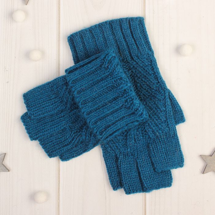 Митенки женские «Амалия», р. 16 (произв. р. 8), цвет тёмно-синий