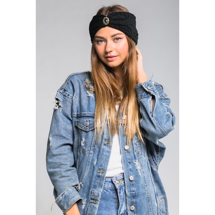 Повязка женская "Жасмин", размер 54-56, цвет чёрный