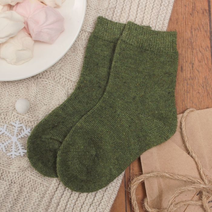 Носки детские тёплые Collorista "Калейдоскоп", размер 14 (21-23), цвет зелёный