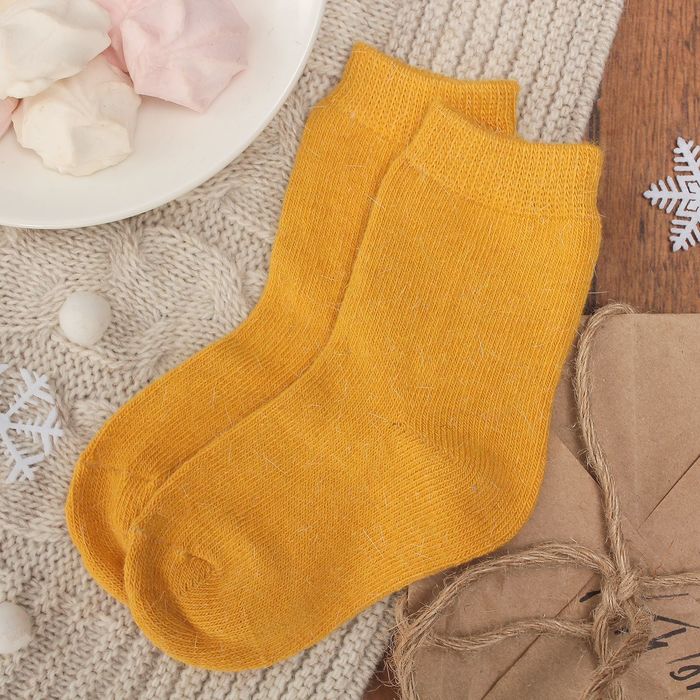 Носки детские тёплые Collorista "Калейдоскоп", размер 12 (18-20), цвет горчичный