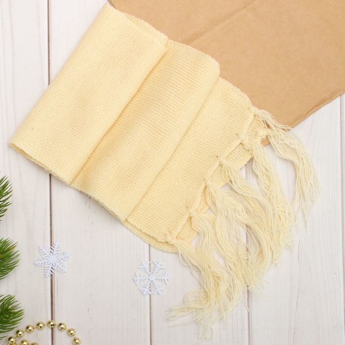 Комплект утеплённый для девочки (шапка, шарф), р-р 48, цв.бежевый