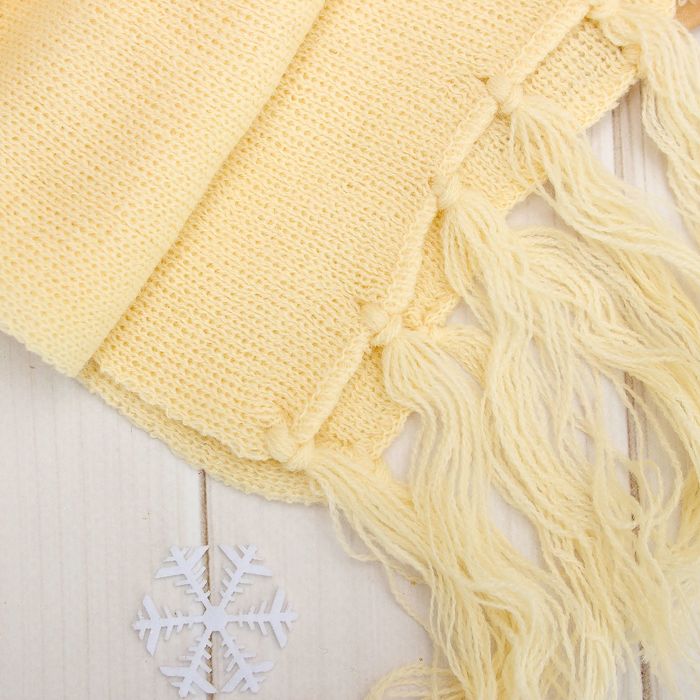 Комплект утеплённый для девочки (шапка, шарф), р-р 48, цв.бежевый