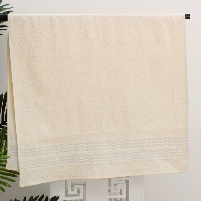 Полотенце махровое WAVES жаккард 70*130 шампань хл.100%, 420гр/м.