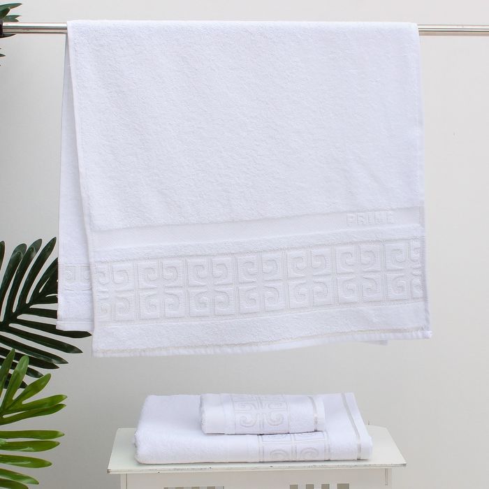 Полотенце махровое PRIME жаккард 30*50 белый хл.100%, 420 гр/м