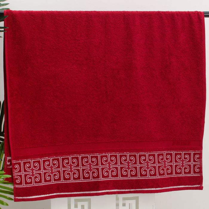 Полотенце махровое PRIME жаккард 70*130 бордо хл.100%, 420 гр/м