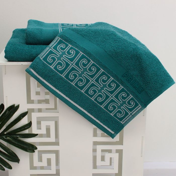 Полотенце махровое PRIME жаккард 70*130 морская волна хл.100%, 420 гр/м