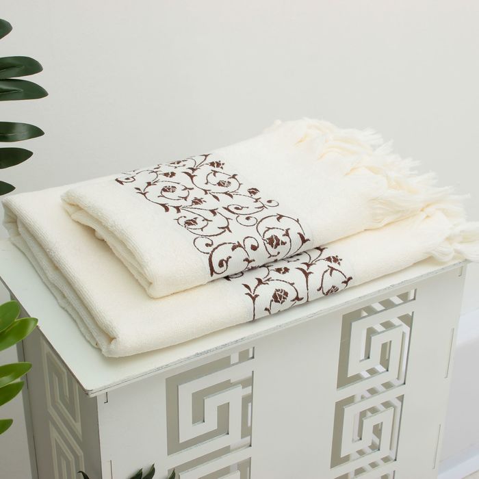 Полотенце махровое CLASSIK жаккард 70*130 шампань 100% бамбук,380 гр/м.