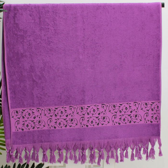 Полотенце махровое CLASSIK жаккард 70*130 фиолетовый 100% бамбук,380 гр/м.