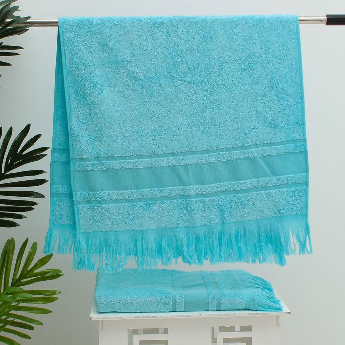 Полотенце махровое Gulan 50*90 бирюза Бамбук 100%. 400 гр/м.