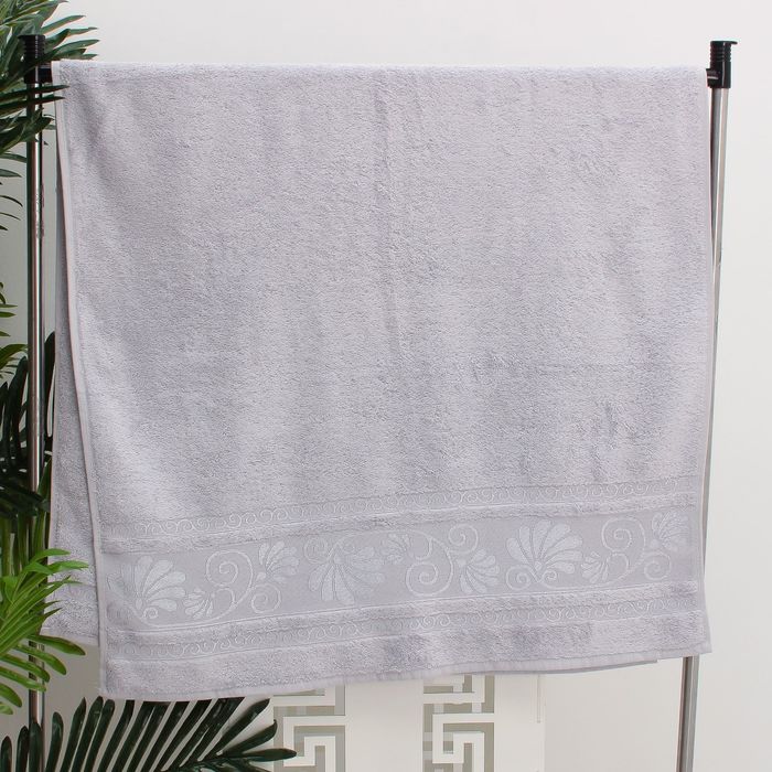 Полотенце махровое Opriory жаккард 70*140 стальной Бамбук 100%, 500гр/м.