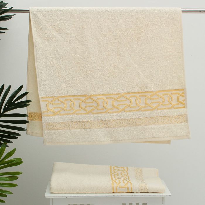 Полотенце махровое DONATELLO жаккард 50*90 шампань 100% бамбук ,450 гр/м.