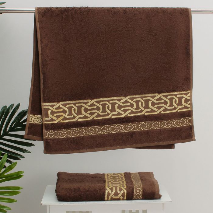 Полотенце махровое DONATELLO жаккард 50*90 хакки 100% бамбук ,450 гр/м.