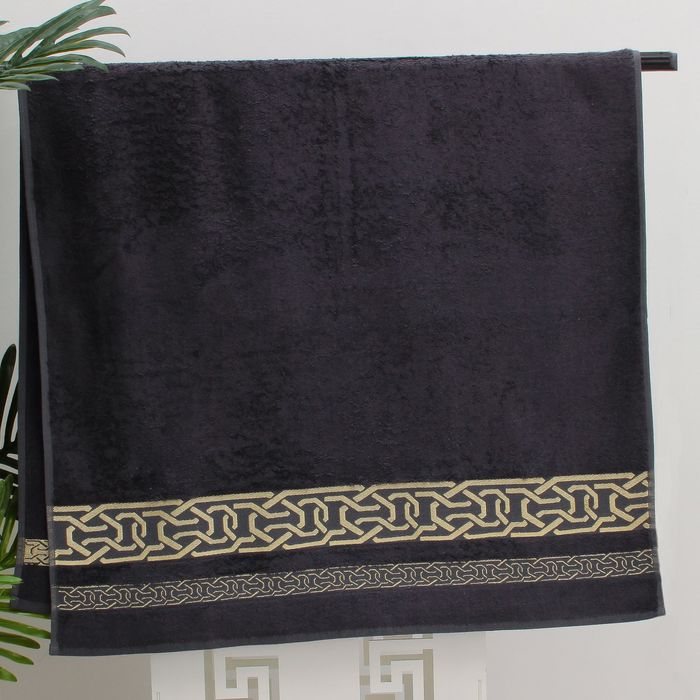 Полотенце махровое DONATELLO жаккард 70*130 серый 100% бамбук ,450 гр/м.