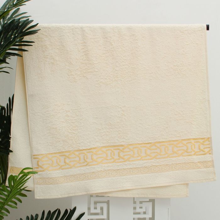 Полотенце махровое DONATELLO жаккард 70*130 шампань 100% бамбук ,450 гр/м.