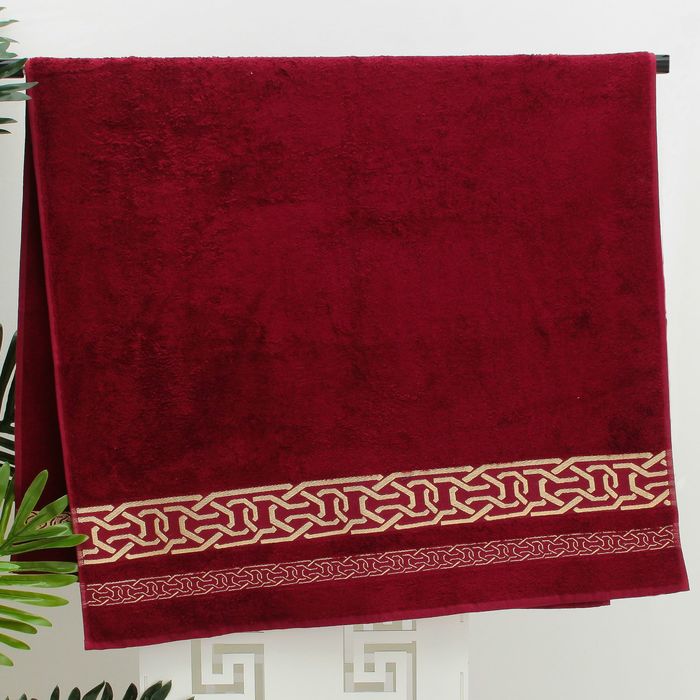 Полотенце махровое DONATELLO жаккард 70*130 чери 100% бамбук ,450 гр/м.