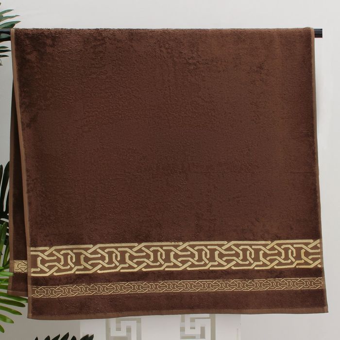 Полотенце махровое DONATELLO жаккард 70*130 хакки 100% бамбук ,450 гр/м.