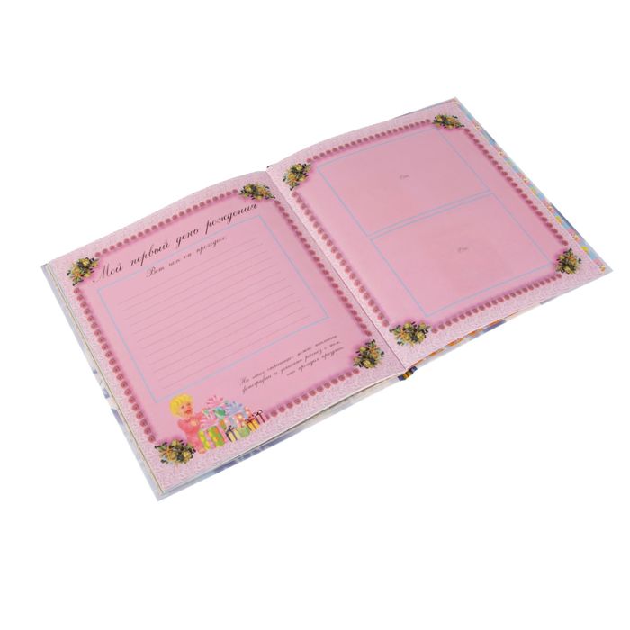 Фотоальбом 48 страниц "Привет, я родился", голубой