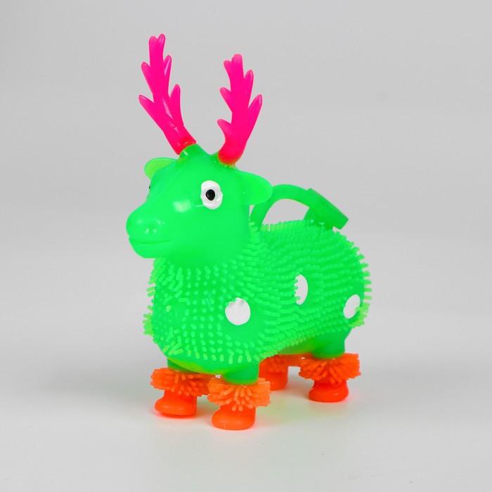 Ёжка резиновый "Олень" световой, цвета МИКС