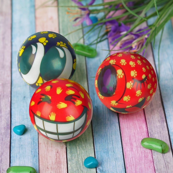 Мяч мягкий "Рожицы", виды МИКС