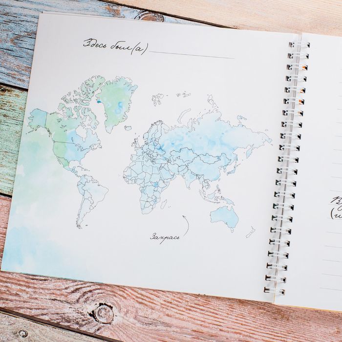 Смешбук на гребне "Собирай впечатления", твёрдая обложка, 20 х 20 см, 40 листов