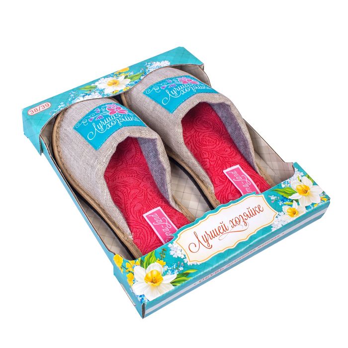 Обувь домашняя женская "Лучшей хозяйке", размер 38/39