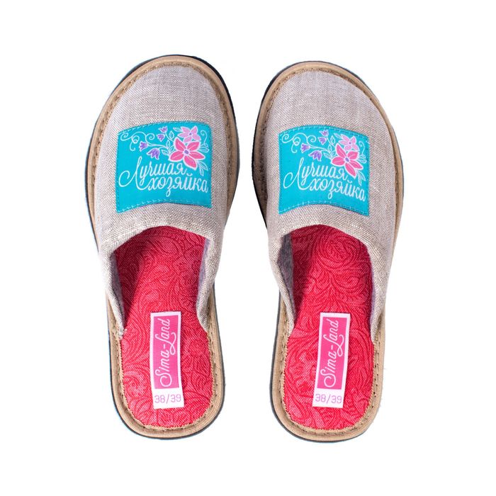 Обувь домашняя женская "Лучшей хозяйке", размер 38/39