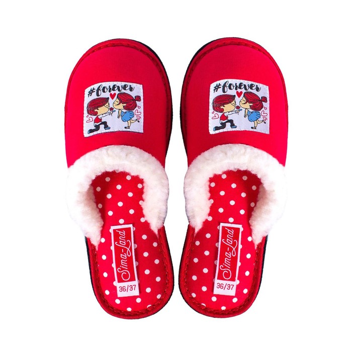 Обувь домашняя женская "Моей второй половинке", размер 36/37