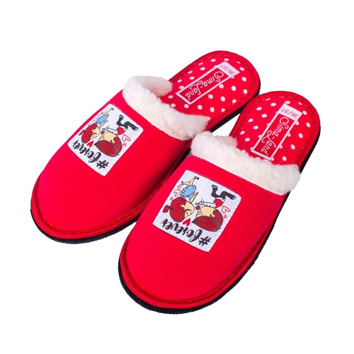 Обувь домашняя женская "Моей второй половинке", размер 36/37